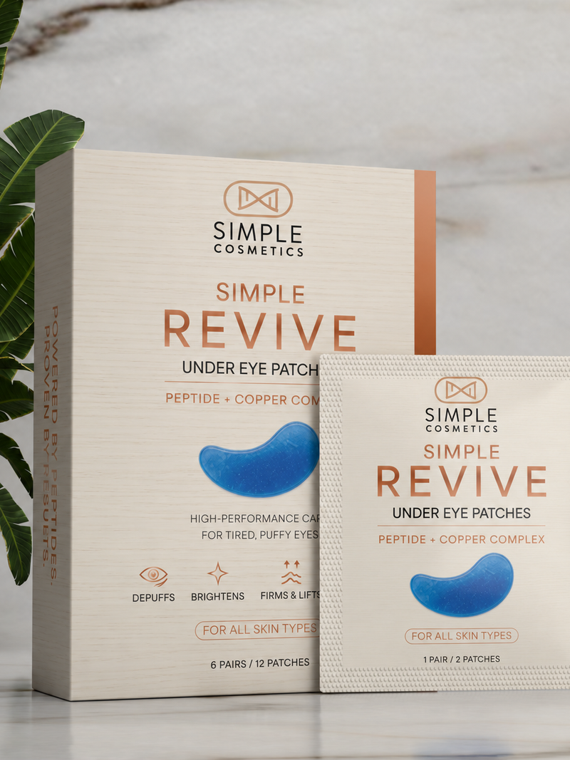 Simple Revive peptide and copper under-eye hydrogel patches by Simple Cosmetics