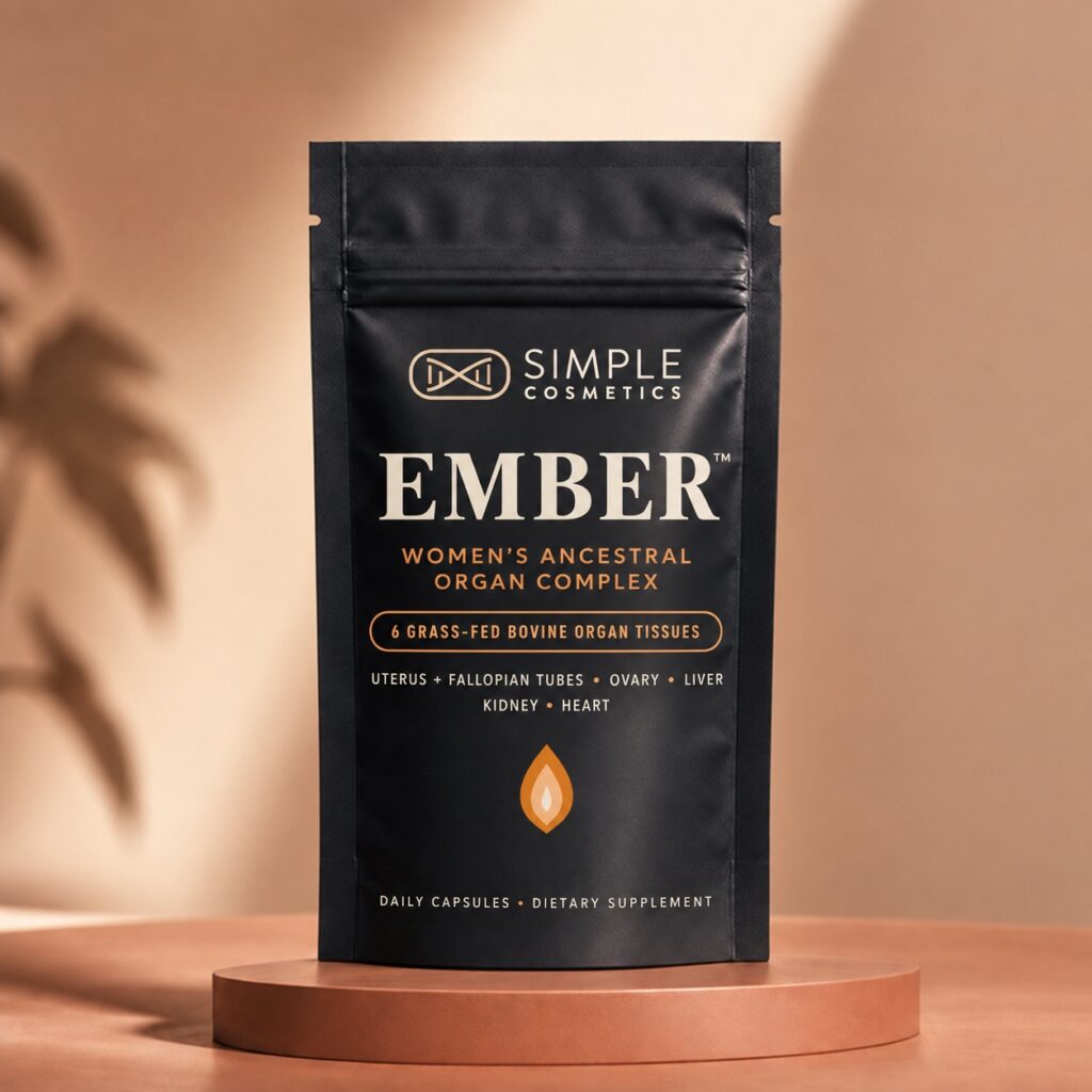 Ember Ancestral Organ Complex with six female-focused grass-fed bovine organ tissues