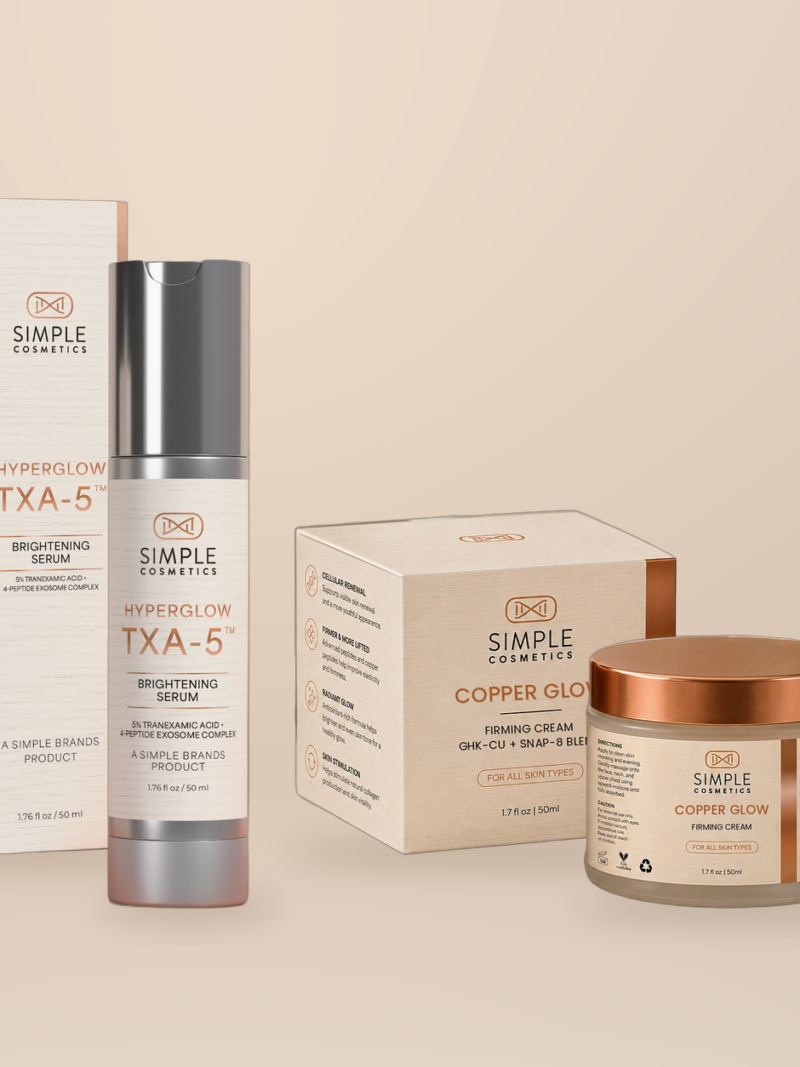 Glow Duo: HyperGlow Brightening Serum and Copper Glow Firming Cream by Simple Cosmetics