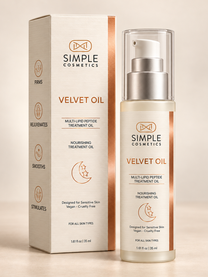 Velvet Oil packaging and carton — 3D product render