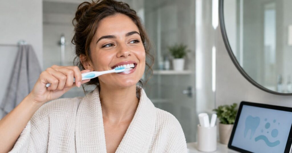 How long does peptide toothpaste take to improve gums?